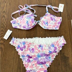Women’s Shade & Shore Two Piece Bikini Set New With Tags Size Large